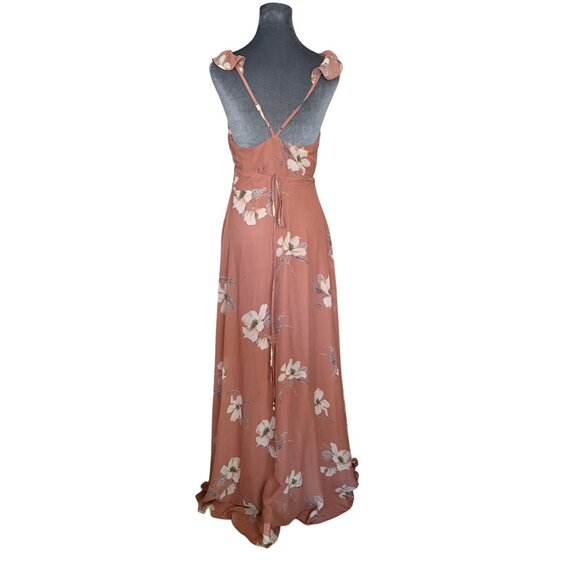 Lulus Rusty Rose Floral Print Maxi Dress Size S - Picture 7 of 9